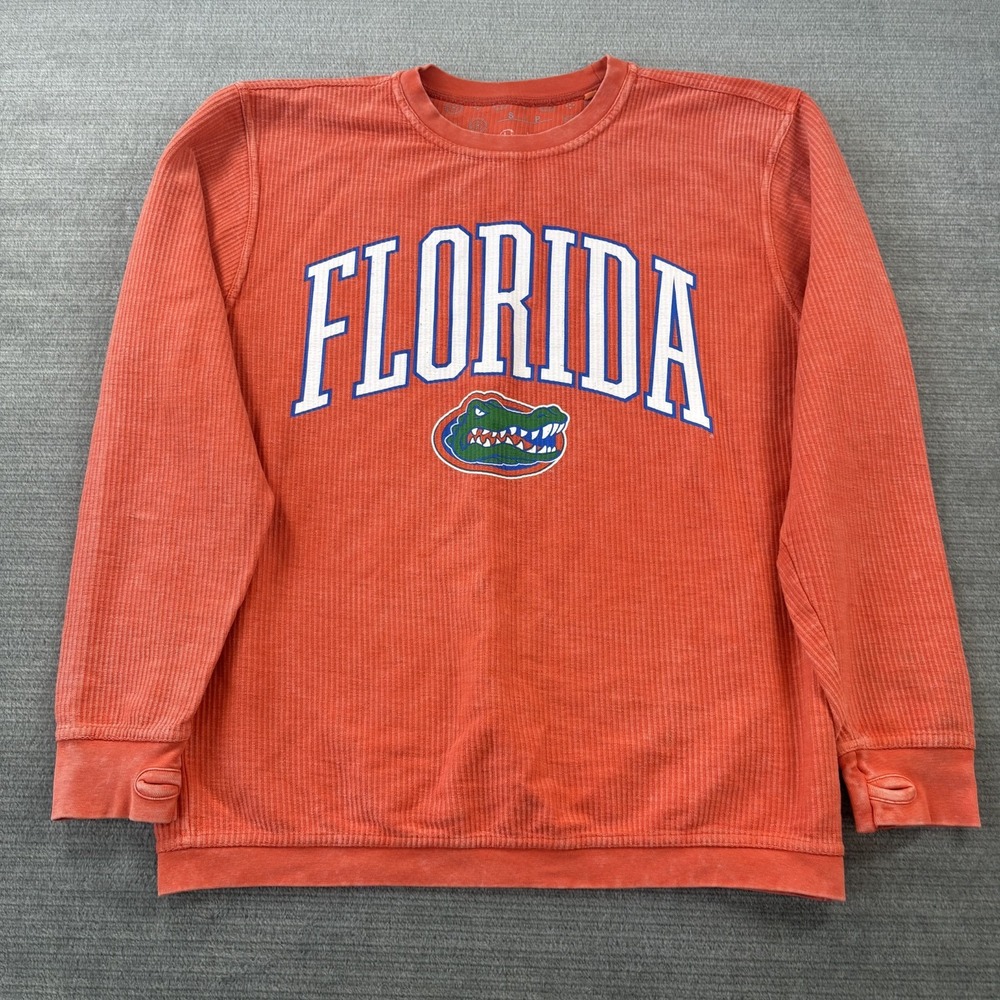 University of Florida Thermal Shirt Womens S Orange Waffle Knit Thumbholes Relax